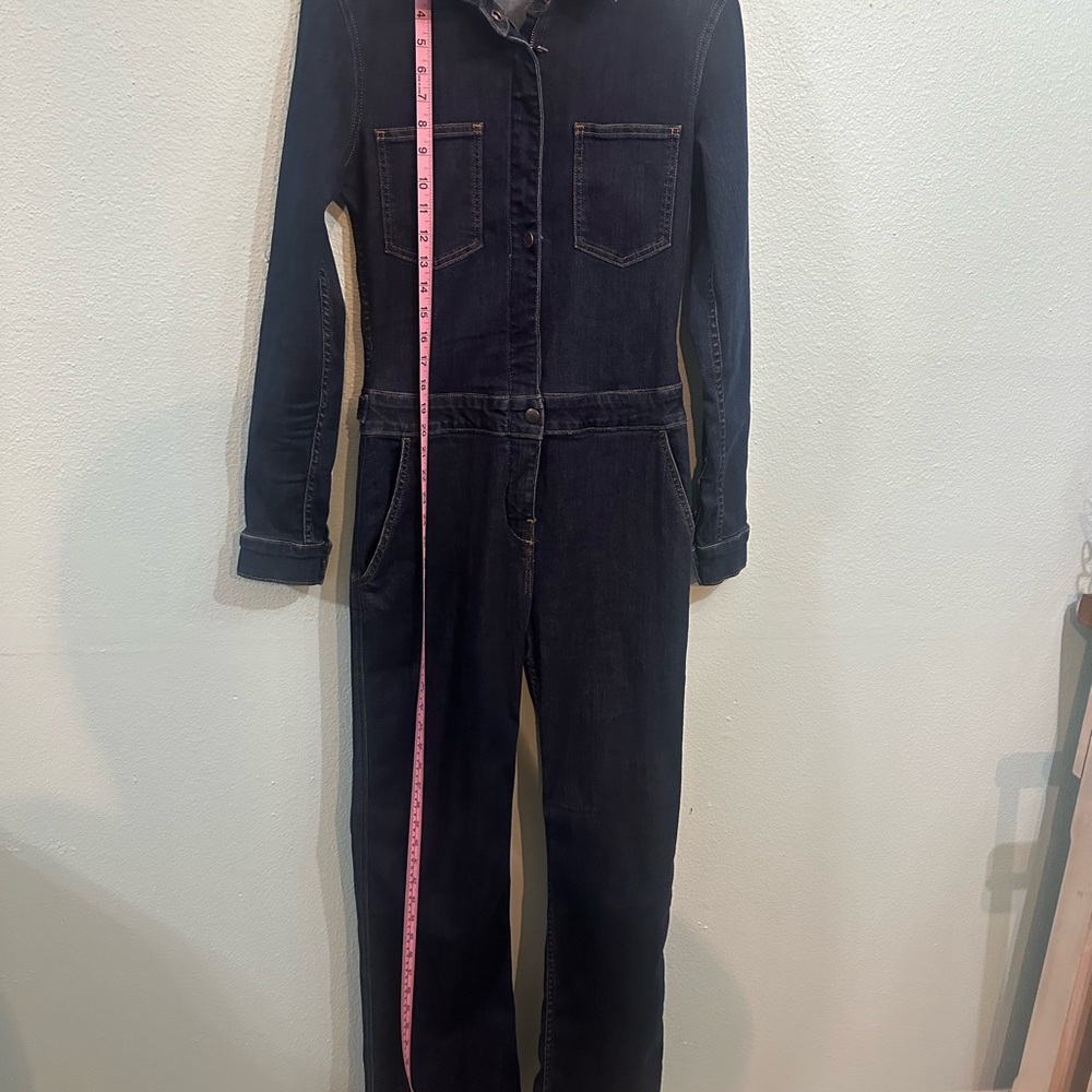 Denim River. Utility Jumpsuit in Dark Blue - Picture 6 of 15